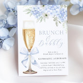 Blue Floral Bridal Brunch Shower Invitation 招待状