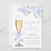 Blue Floral Bridal Brunch Shower Invitation 招待状 (正面)
