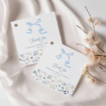 Blue Floral Bridal Brunch Thank You Favor Tag フェイバータグ<br><div class="desc">A sweet finishing touch for your bridal shower favors. These blue floral thank you tags with a delicate bow are perfect for tying onto candles,  treat bags,  mini champagne bottles,  or small gift boxes.</div>