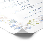 Blue Floral Bridal Shower Bar Menu ポスター (角)