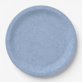 Blue Floral Bridal Shower Paper Dinner Plates ペーパープレート