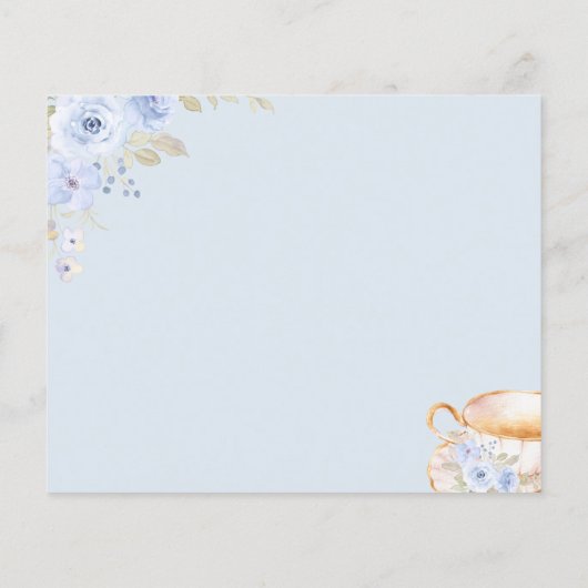 Blue Floral Bridal Shower Recipe Card  (裏面)