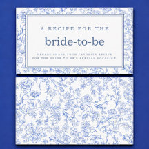 Blue Floral  Bridal Shower Recipe Share