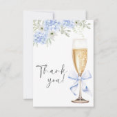 Blue Floral Bridal Shower Thank You Card サンキューカード (正面)