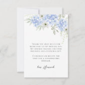 Blue Floral Bridal Shower Thank You Card サンキューカード (裏面)