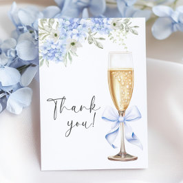 Blue Floral Bridal Shower Thank You Card サンキューカード
