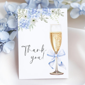 Blue Floral Bridal Shower Thank You Card サンキューカード