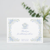 Blue Floral Bridal Tea Party サンキューカード (スタンド正面)