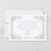 Blue Floral Bridal Tea Party サンキューカード (裏面)