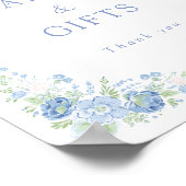 Blue Floral Bridal Tea Party Welcome ポスター (角)