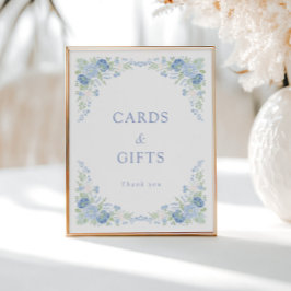 Blue Floral Bridal Tea Party Welcome ポスター