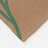 Blue floral brown pattern フリースブランケット (角)