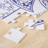 Blue Floral Bubble Art Puzzle ジグソーパズル (側面)