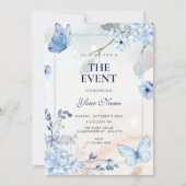 Blue floral butterflies  招待状 (正面)