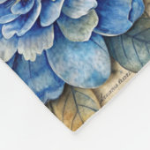 Blue Floral & Butterfly Patchwork Quilt Pattern フリースブランケット (角)