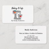 Blue Floral Cake Mixer Bakery 名刺 (正面/裏面)