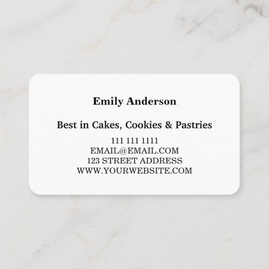 Blue Floral Cake Mixer Bakery 名刺 (裏面)