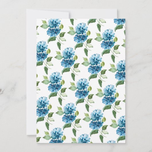 Blue Floral Celebration of Life Invitations 招待状 (裏面)