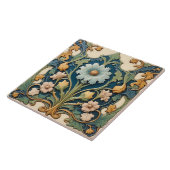 Blue Floral Ceramic Tile タイル (側面)