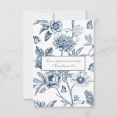 Blue Floral Chinoiserie Christian Wedding RSVP  (裏面)