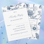 Blue Floral Chinoiserie Christian Wedding RSVP