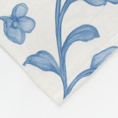 Blue Floral Chinoiserie Peony Pattern Fleece Blank フリースブランケット (角)