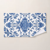 Blue Floral Chinoiserie White Watercolor バスタオルセット (ハンドタオル)