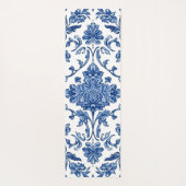 Blue Floral Chinoiserie White Watercolor ヨガマット (裏面)