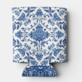 Blue Floral Chinoiserie White Watercolor 缶クーラー (裏面)