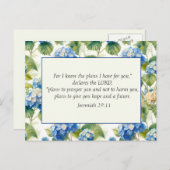 Blue Floral Christian Bible God's Plans  ポストカード (正面/裏面)