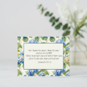 Blue Floral Christian Bible God's Plans  ポストカード (スタンド正面)