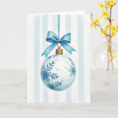 Blue Floral Christmas Ornament Card カード (黄色い花)