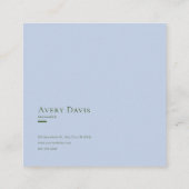 Blue Floral Cluster Geometric Frame Whimsical スクエア名刺 (裏面)