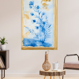 Blue floral composition.  Type: Framed decorative  ポスター