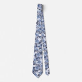 Blue Floral Cottage Garden Neck Tie ネクタイ (正面)