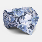 Blue Floral Cottage Garden Neck Tie ネクタイ (ロール)