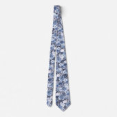 Blue Floral Cottage Garden Neck Tie ネクタイ (裏面)