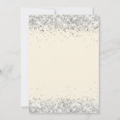 Blue floral cream silver 25th wedding anniversary 招待状 (裏面)