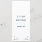 Blue Floral Cross Baptism メニュー (裏面)