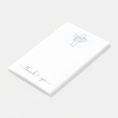 Blue Floral Cross Baptism/Christening Thank You  ポストイット (アングル)