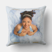 Blue Floral Crown XV QUINCEAÑERA Keepsake Photo クッション (裏面)