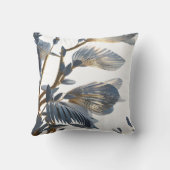 Blue Floral Design Plant クッション (裏面)