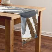 Blue Floral Design Plant ショートテーブルランナー (インサイチュ)