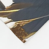 Blue Floral Design Plant フリースブランケット (角)