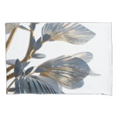 Blue Floral Design Plant 枕カバー (正面)