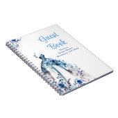 Blue Floral Dress Bridal Shower Guest Book ノートブック (右側)