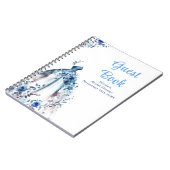Blue Floral Dress Bridal Shower Guest Book ノートブック (左側)