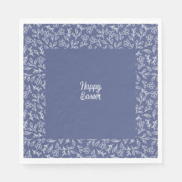Blue Floral Easter Napkins – Happy Easter  スタンダードランチョンナプキン