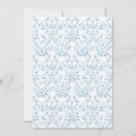 Blue Floral Elegant Blue Hydrangea Wedding  招待状 (裏面)