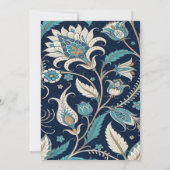 Blue Floral Elegant Botanical Antique Garden 招待状 (裏面)